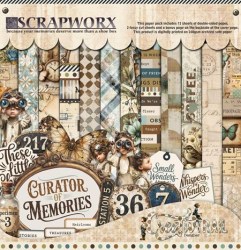 Scrapworx Collection - Curator of Memories - Pattern Paper - 1. Full Pack 12 x 12 - 1. Side A - Front Cover (Copy)